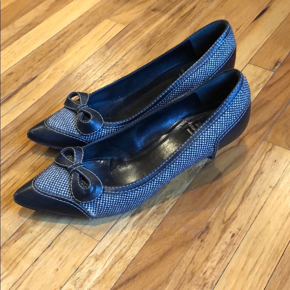 Moschino Cheapandchic leather tweed pump size 37